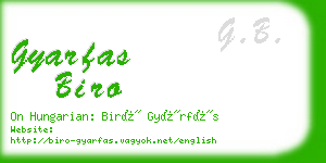 gyarfas biro business card